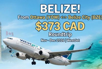 WestJet: Ottawa (YOW) to Belize City (BZE) - $373 CAD Roundtrip **Ultra Basic Fare**