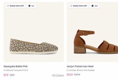 TOMS Canada Online Sale: Buy One, Get One 50% Off Using Promo Code