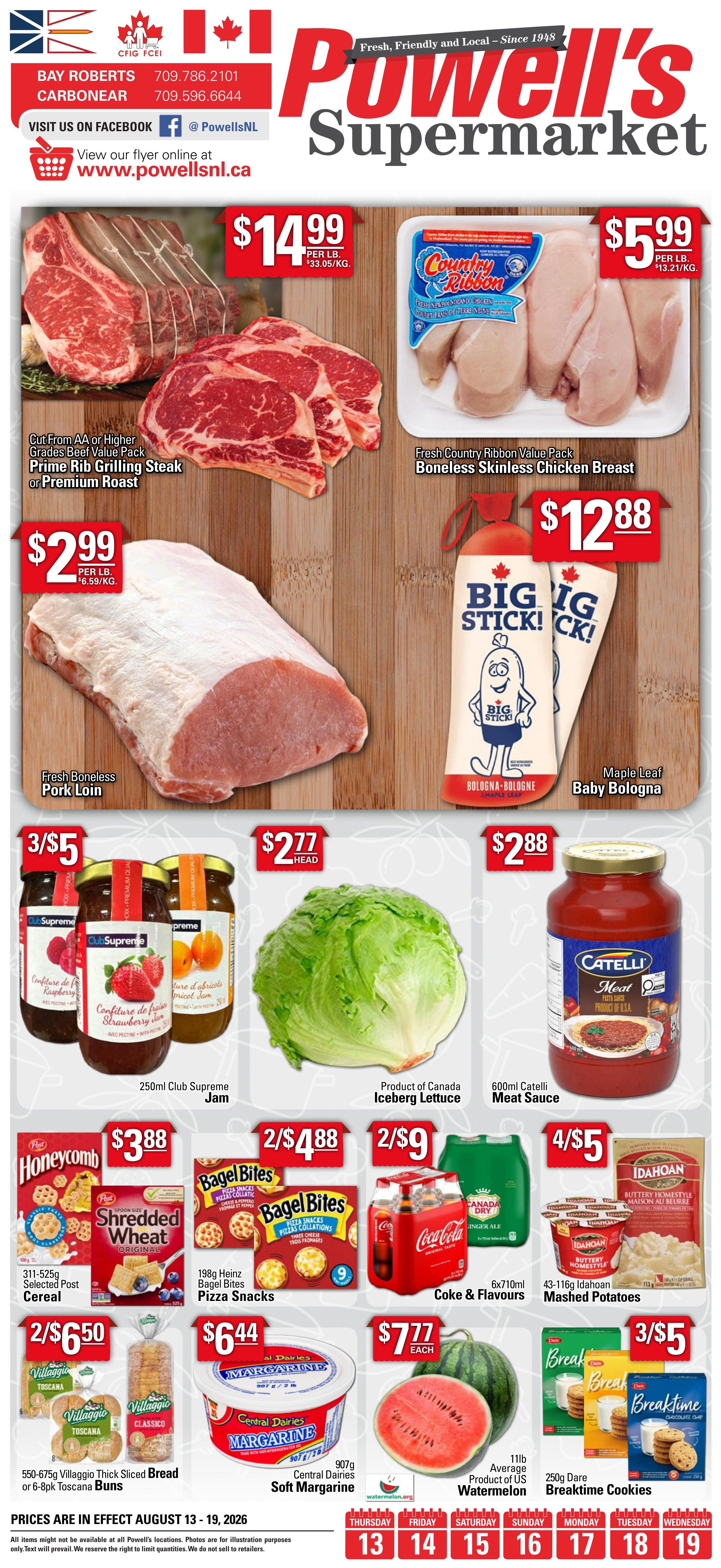 Powell's Supermarket Flyer August 13 to 19