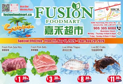 Fusion Supermarket (Unionville)  Flyer August 14 to 20