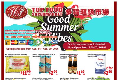 Top Food Supermarket Flyer August 14 to 20