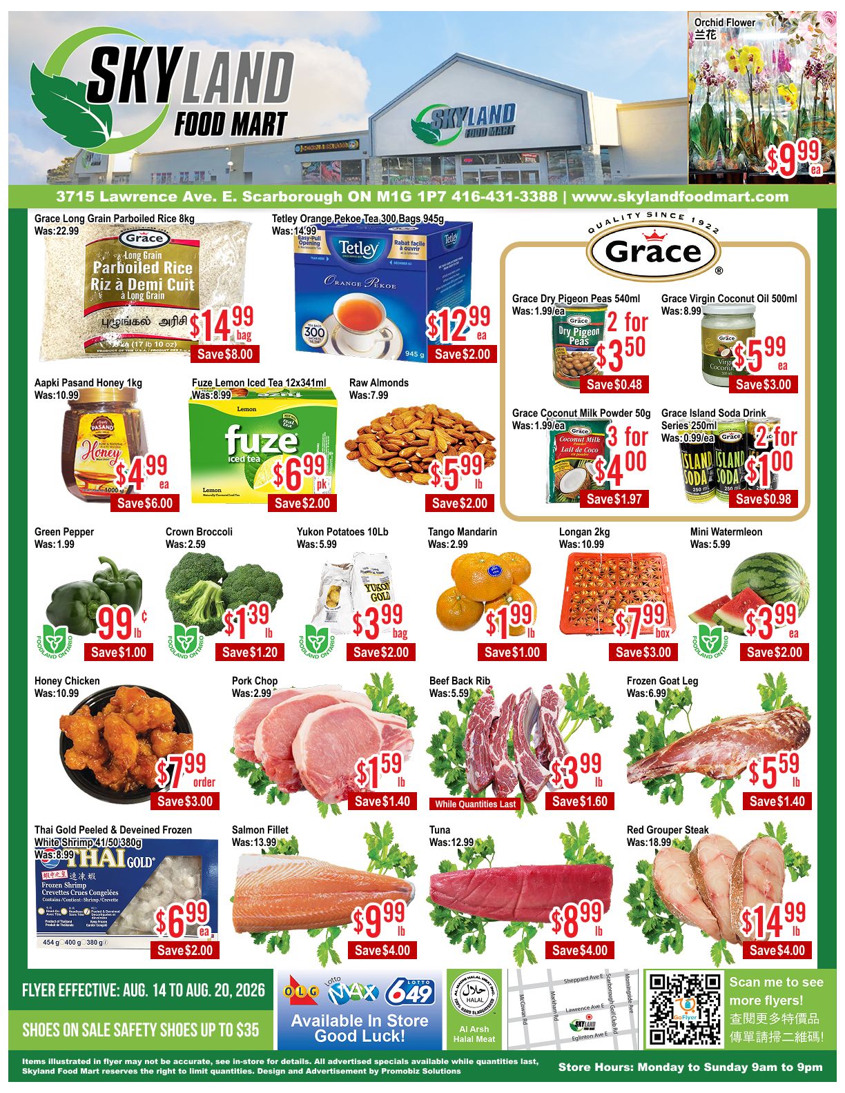 Skyland Food Mart Flyer August 14 to 20