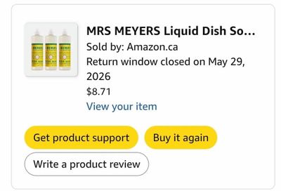 Amazon.ca: MRS MEYERS Liquid Dish Soap, Honeysuckle, 16 Fluid Ounce (Pack of 3) $8.71