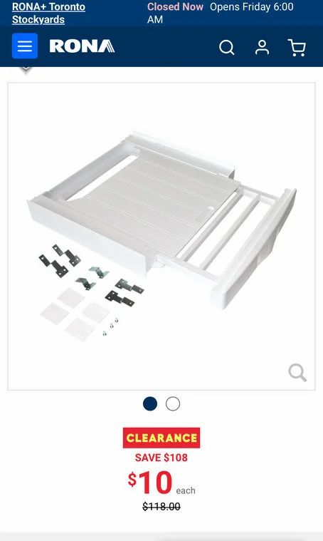 Rona: $10 Whirlpool Stacking Kit for Dryer (Reg $118) YMMV Rona: $10 Whirlpool Stacking Kit for Dryer (Reg $118) YMMV