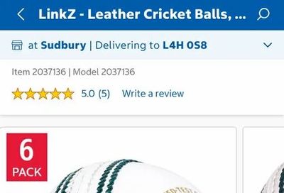 Costco: $79.97- LinkZ - Leather Cricket Balls, 6- pack