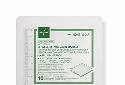 Amazon.ca: It's Back - Medline NON21430LF Gauze, Sponge, 4" x 4", 16Ply, X-ray, Stroll, Lf (Pack of 1280) ($2.99)