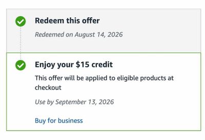 Amazon.ca: $15 Credit for Amazon Business Accounts