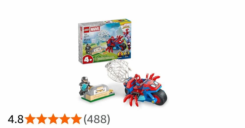 Amazon.com: LEGO Marvel Spidey and His Amazing Friends Spidey on his Motorcycle vs. Rhino - $10.38 (20% off)