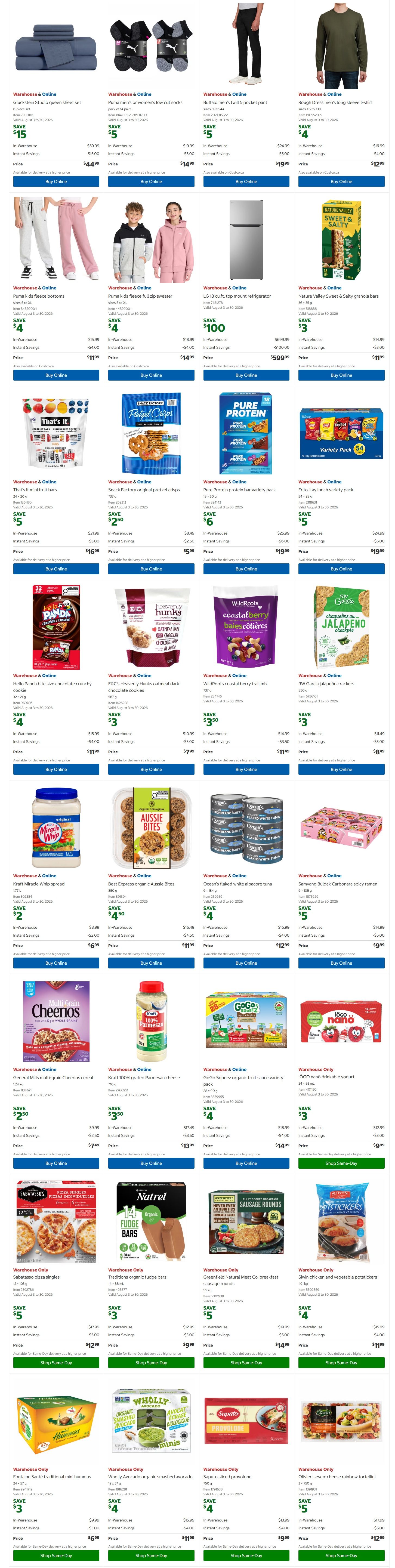 Costco (West, ON, Atlantic Canada) Warehouse Offers August 17 to 30