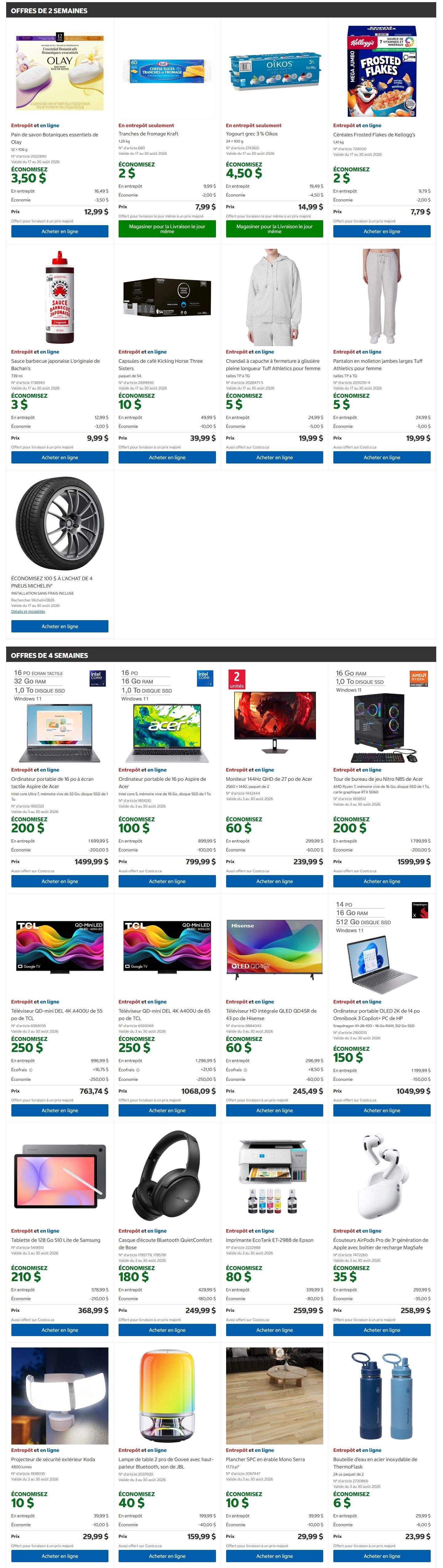 Costco (QC) Warehouse Offers August 17 to 30