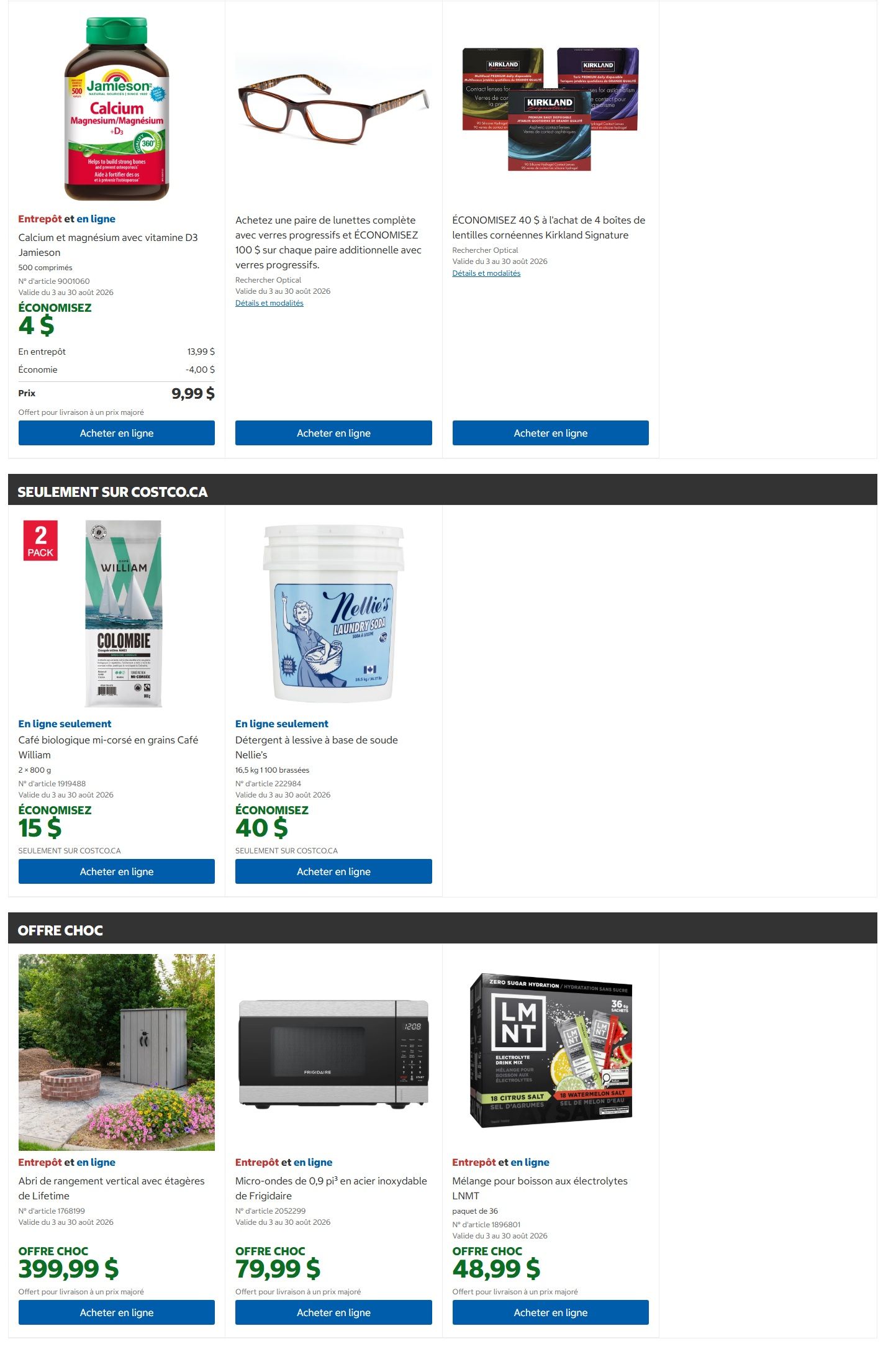 Costco (QC) Warehouse Offers August 17 to 30
