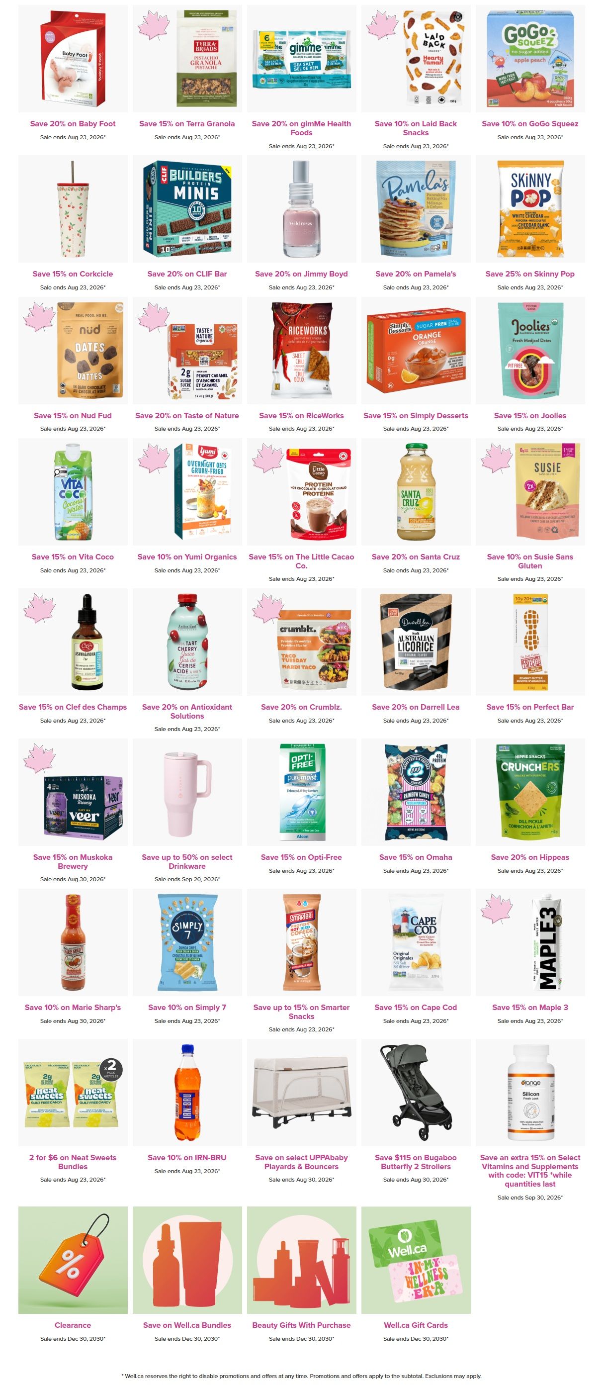Well.ca Weekly Sales August 17 to 23