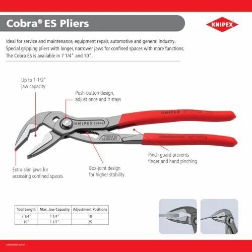 Amazon.ca: Knipex 8751250 10-Inch Cobra Extra Slim Pliers