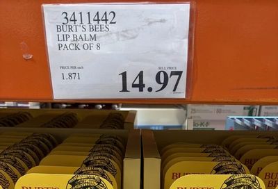Costco: Burt's Bees Lip Balm, Assorted Fruit Flavours, pack of 8 for $14.97