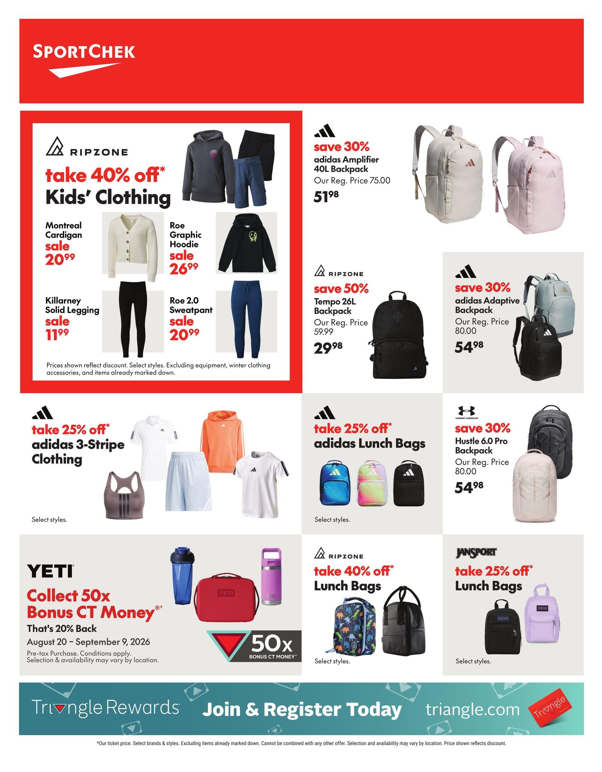 Sport Chek Flyer August 20 to September 9