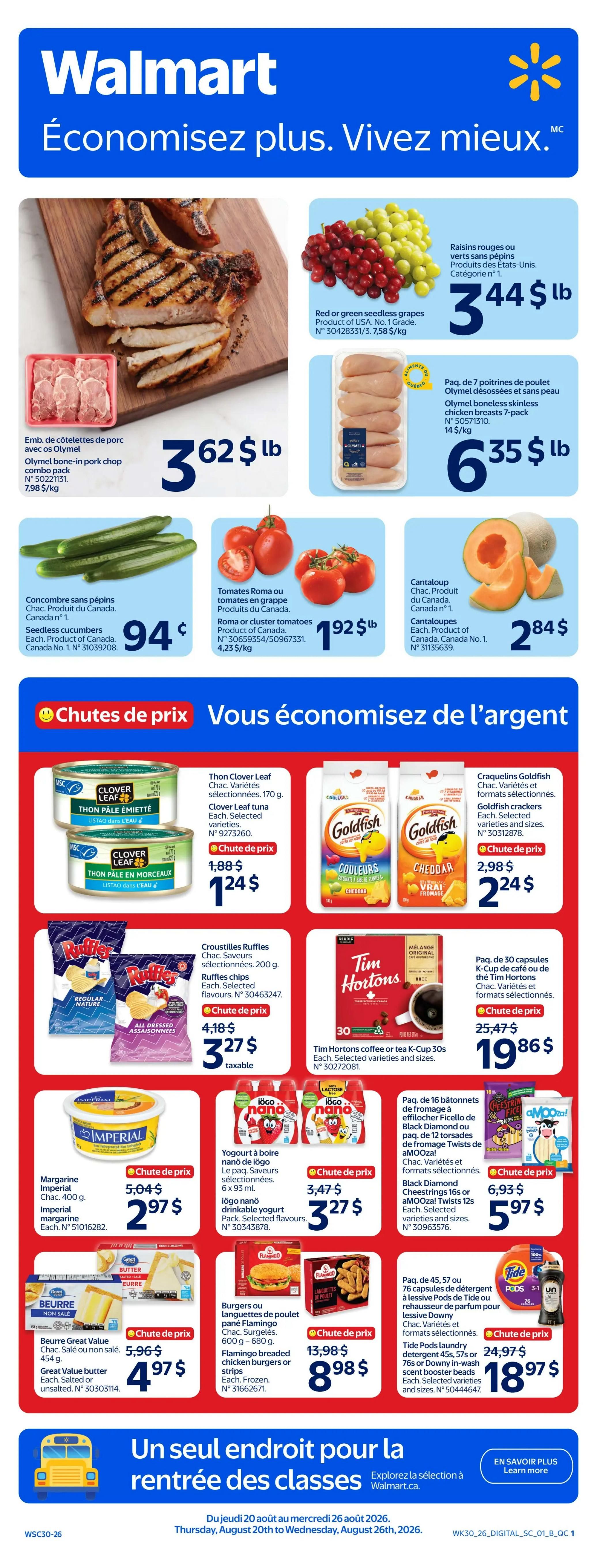 Walmart (QC) Flyer August 20 to 26