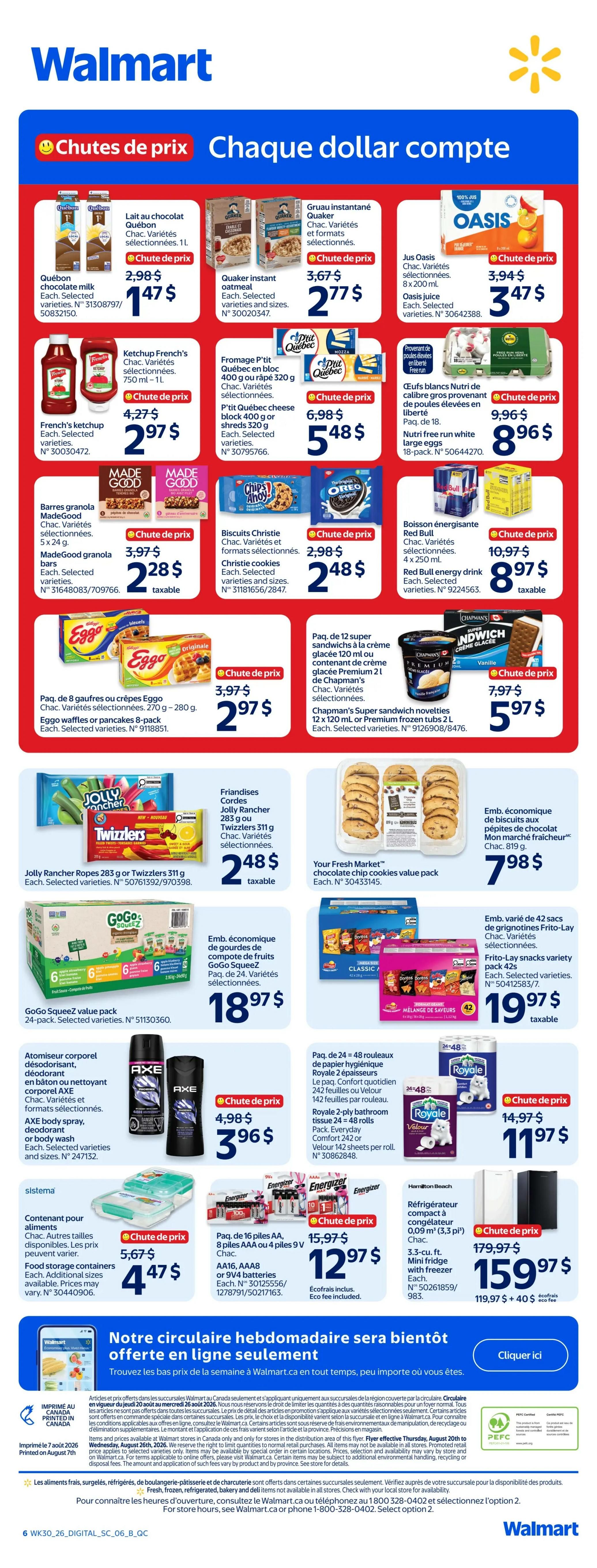 Walmart (QC) Flyer August 20 to 26