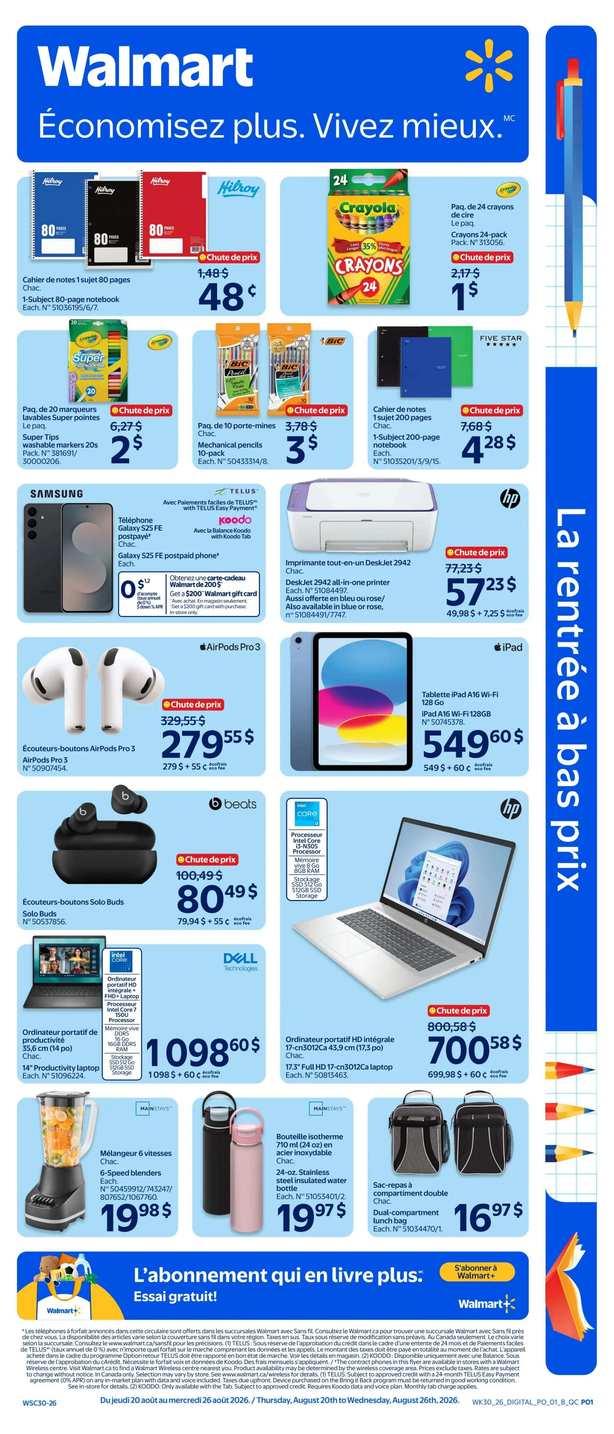 Walmart (QC) Flyer August 20 to 26