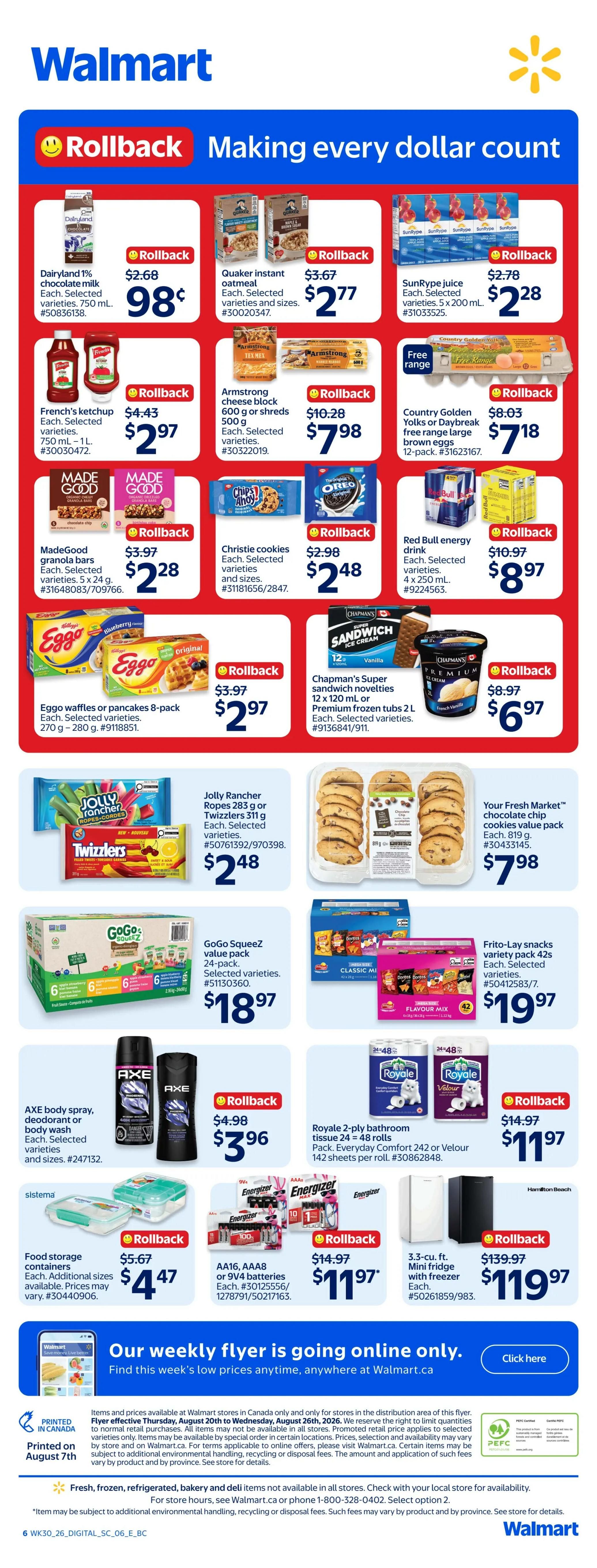 Walmart (West) Flyer August 20 to 26