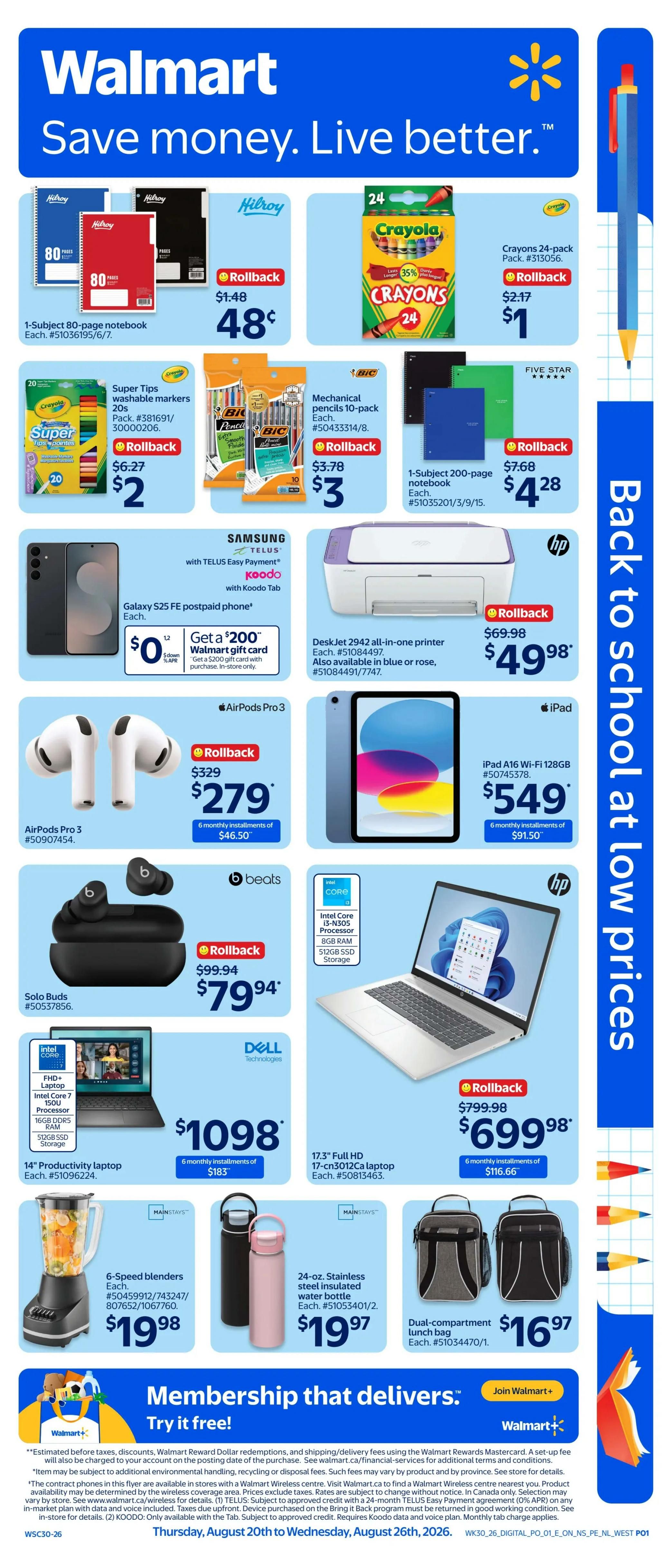 Walmart (ON) Flyer August 20 to 26