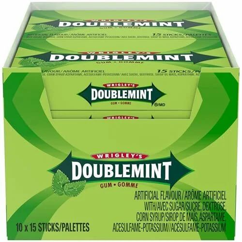 Amazon.ca: Wrigley's Doublemint Peppermint Flavoured Chewing Gum (15 Sticks X 10 Packs) - S&S $10.46 Amazon.ca: Wrigley's Doublemint Peppermint Flavoured Chewing Gum (15 Sticks X 10 Packs) - S&S $10.46