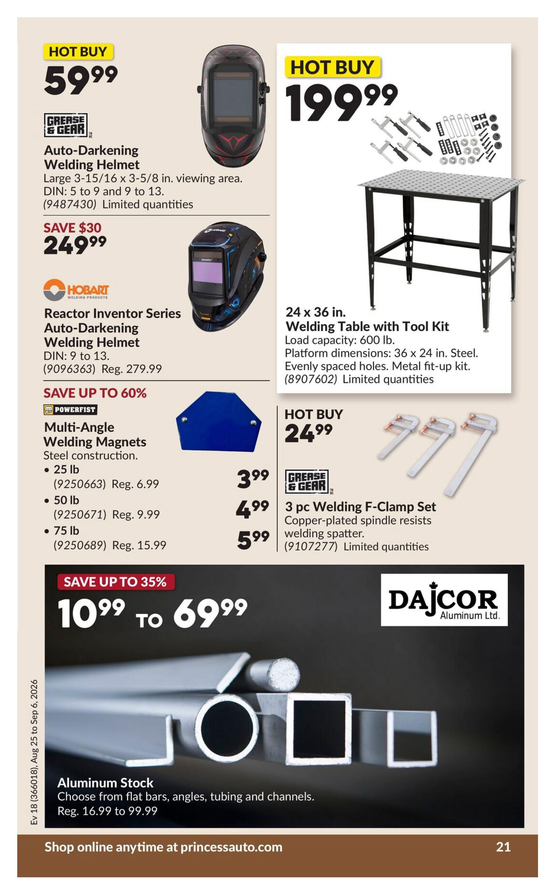 Princess Auto Flyer August 25 to September 6