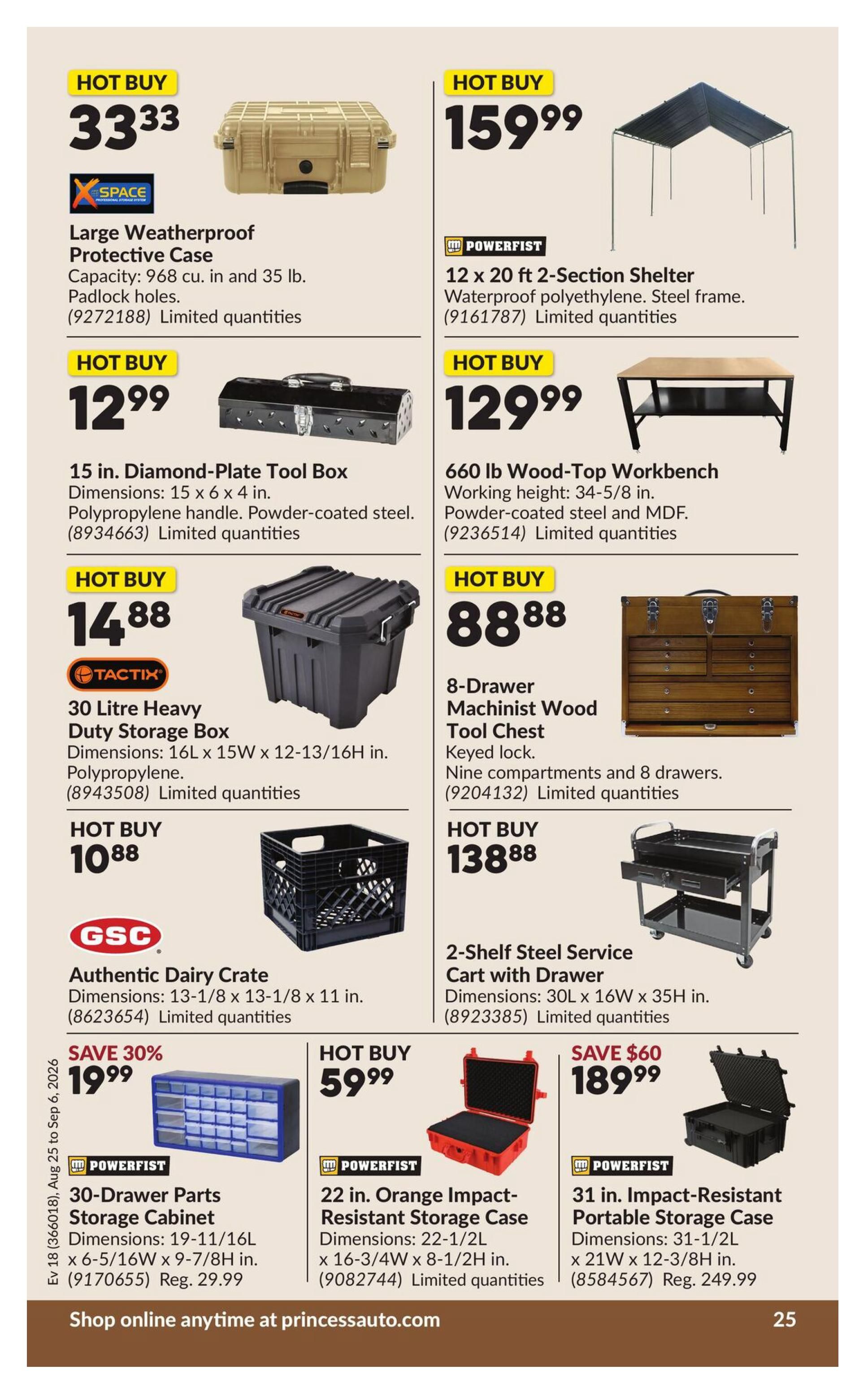 Princess Auto Flyer August 25 to September 6
