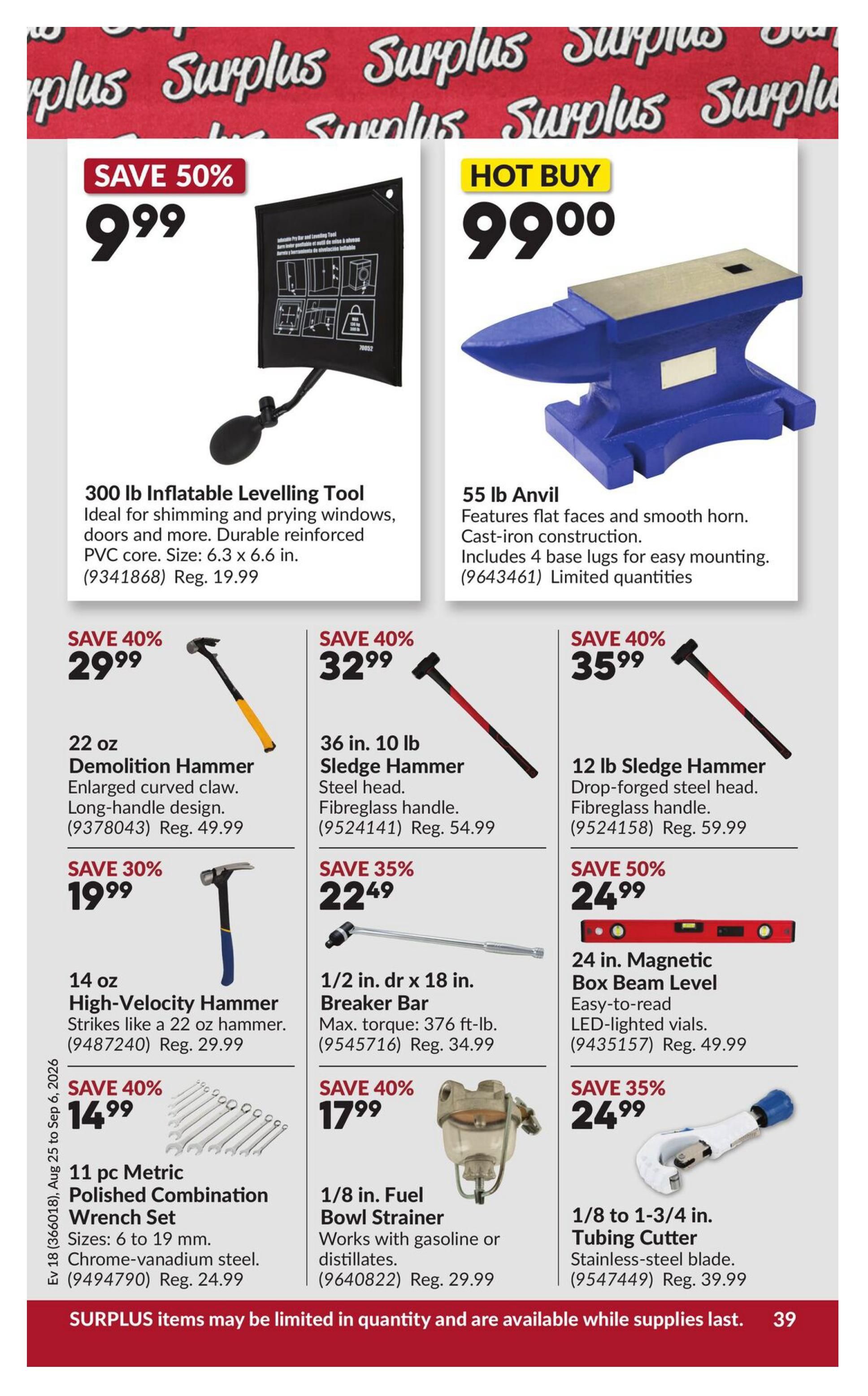 Princess Auto Flyer August 25 to September 6