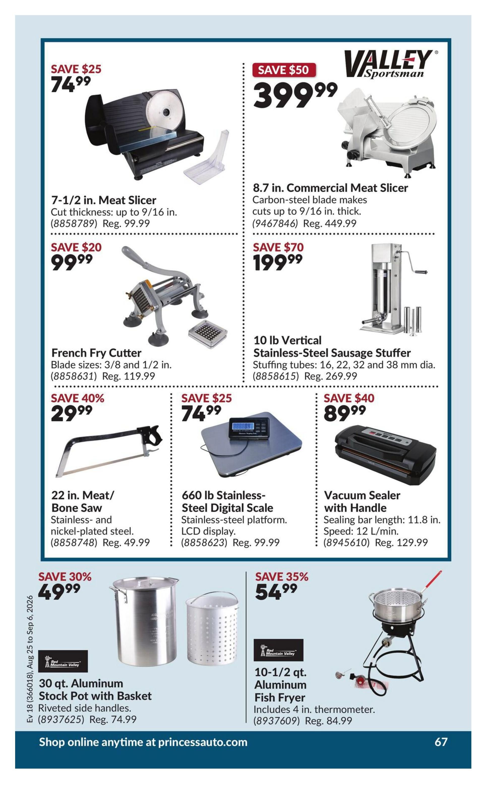 Princess Auto Flyer August 25 to September 6