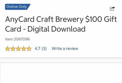 Costco: AnyCard Craft Brewery $100 Gift Card - Digital Download