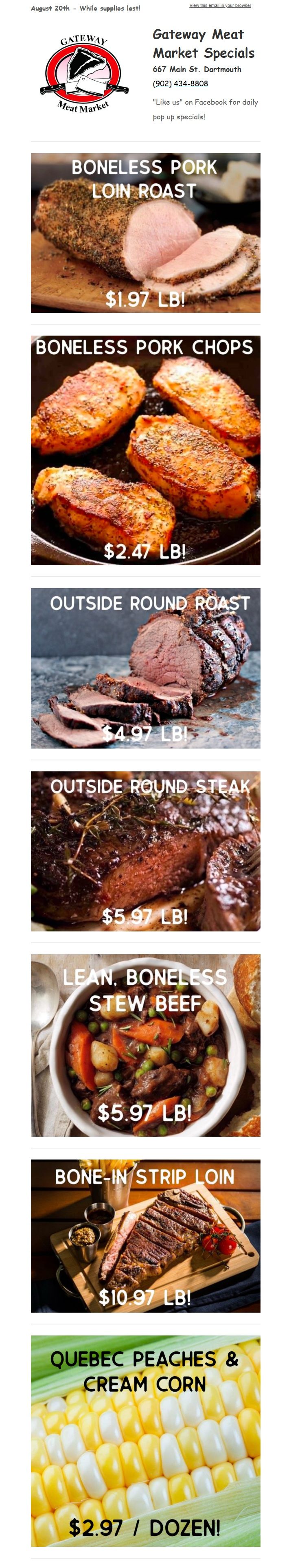 Gateway Meat Market Flyer August 20 to 26