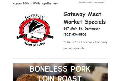 Gateway Meat Market Flyer August 20 to 26