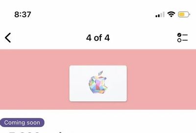 PC Optimum: 5000 points for every $50 spent on Apple gift cards