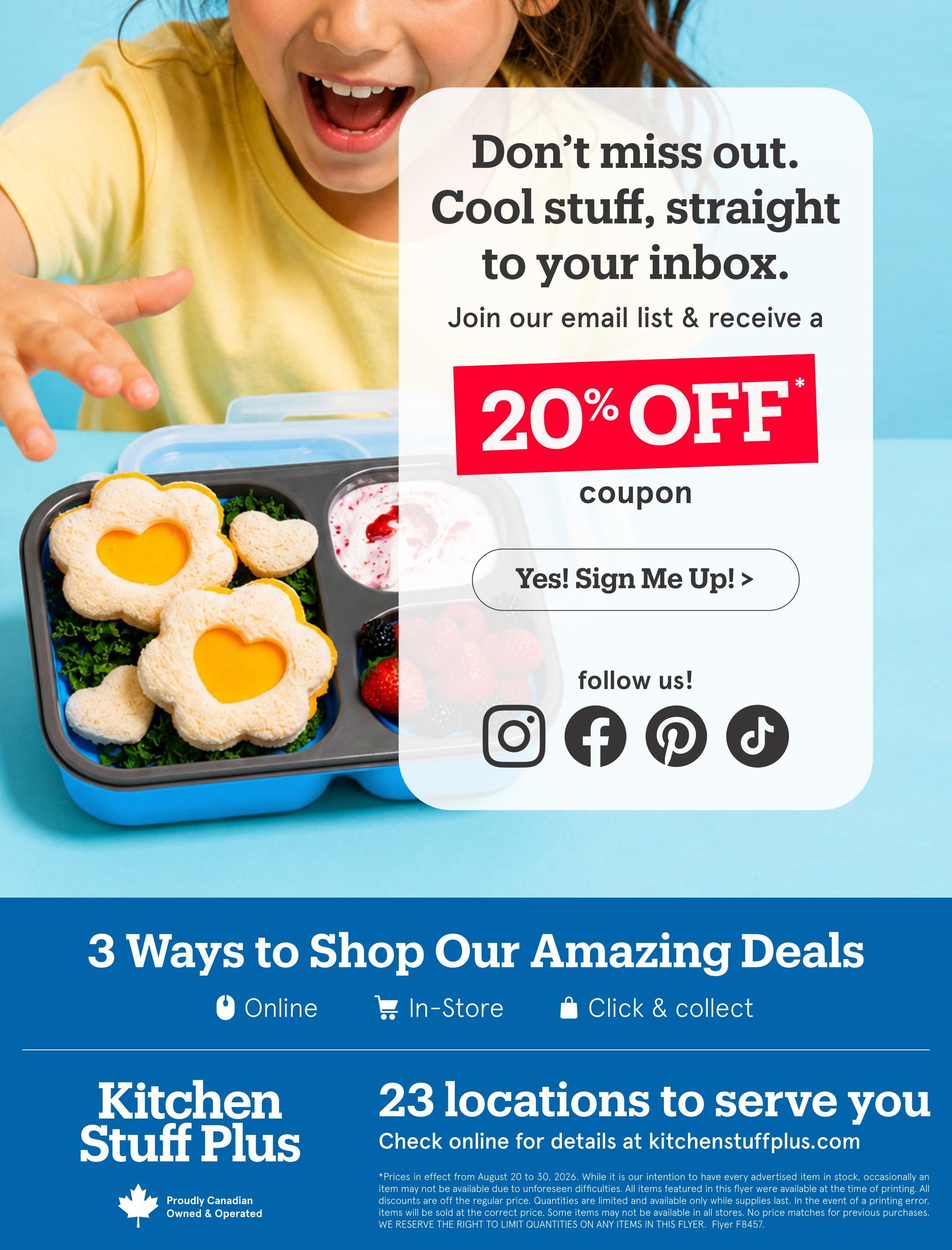 Kitchen Stuff Plus Flyer August 20 to 30