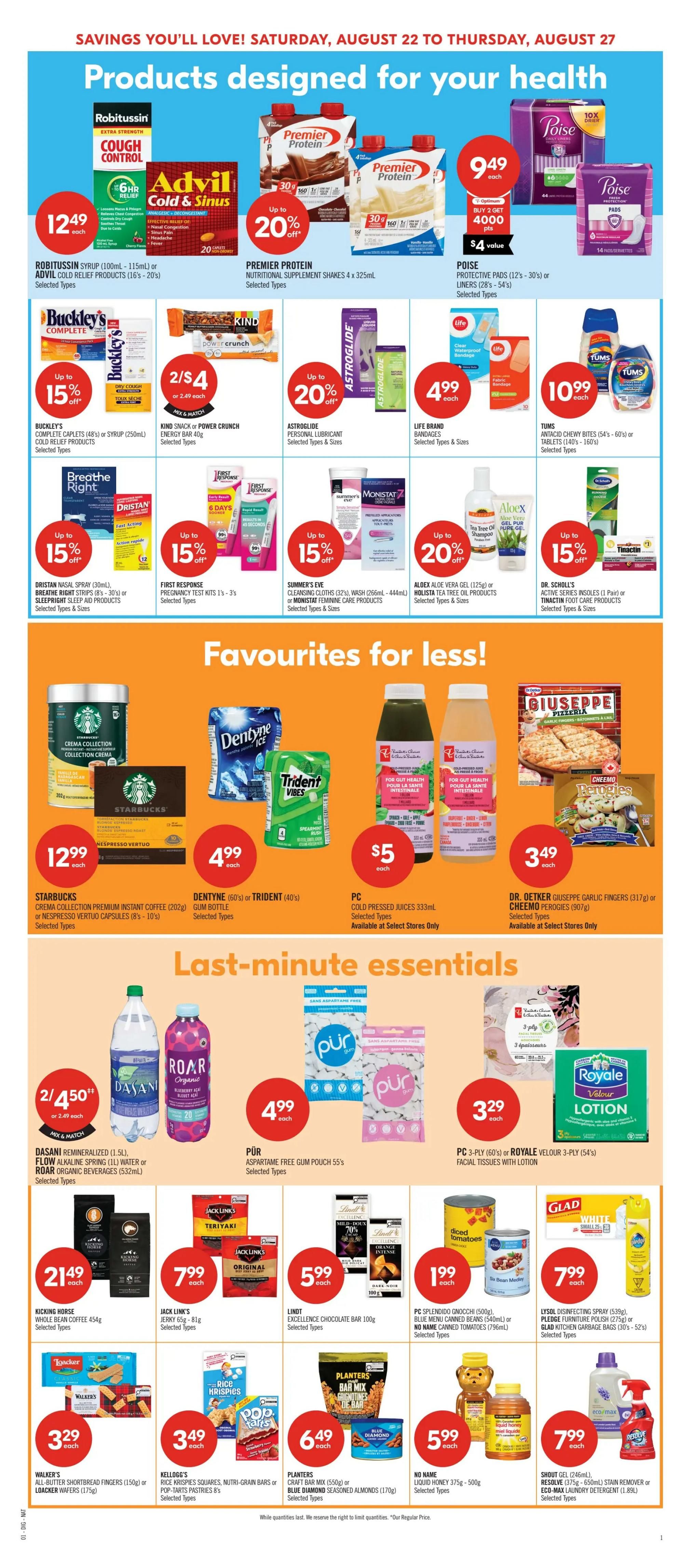 Shoppers Drug Mart (ON) Flyer August 22 to 27