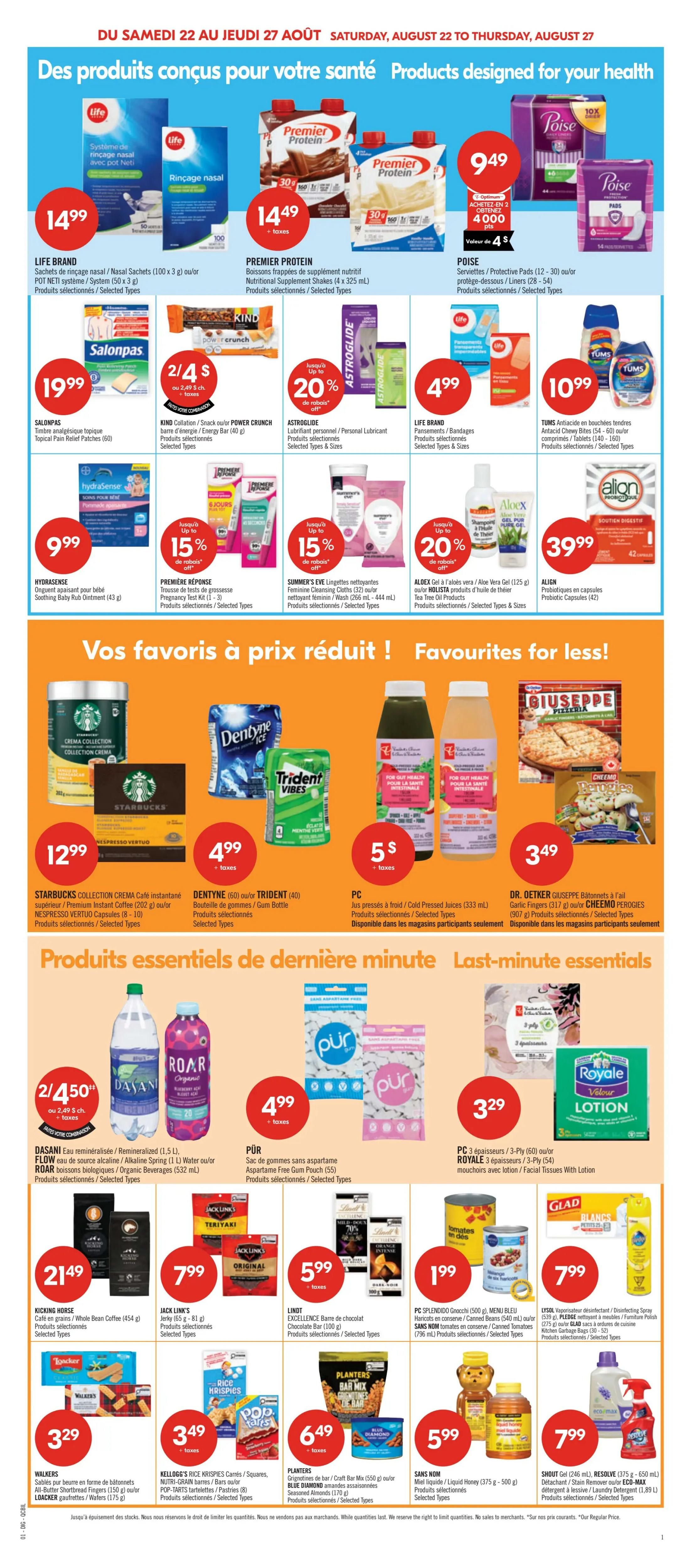 Pharmaprix Flyer August 22 to 27