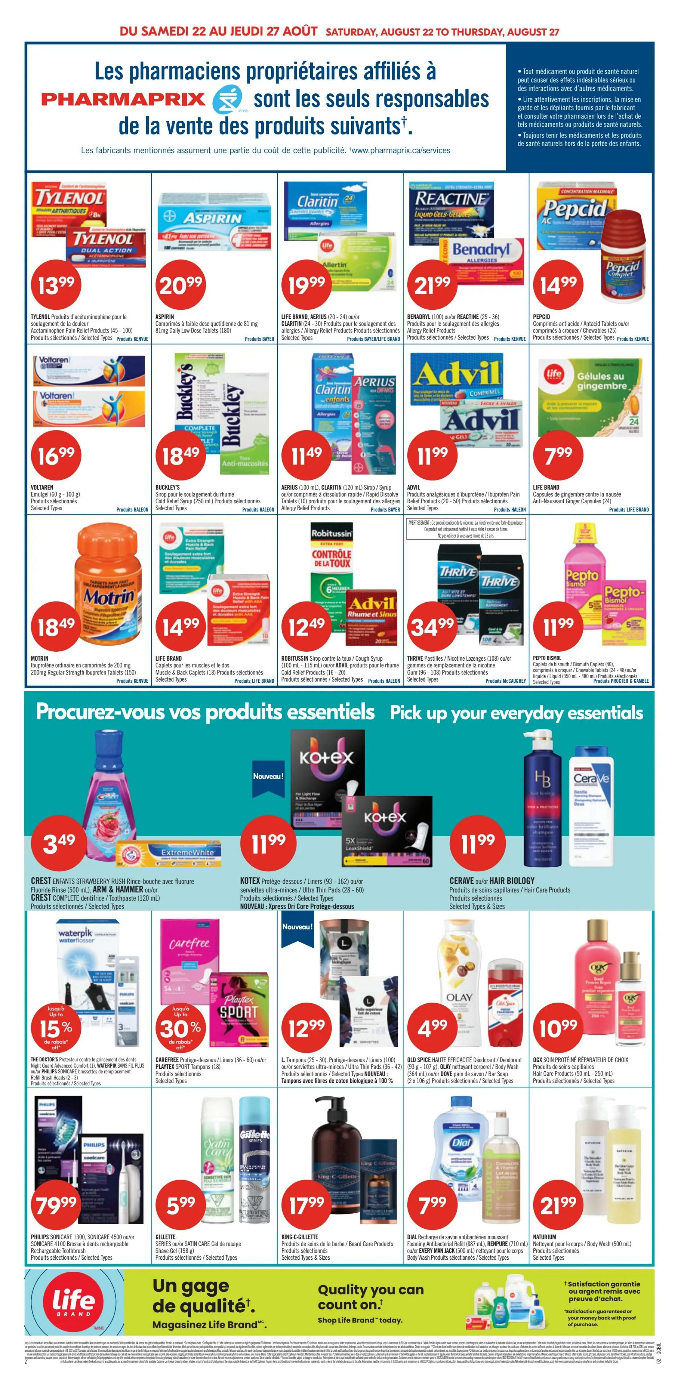 Pharmaprix Flyer August 22 to 27