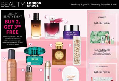 London Drugs Luxury Beauty Event Flyer August 21 to September 9
