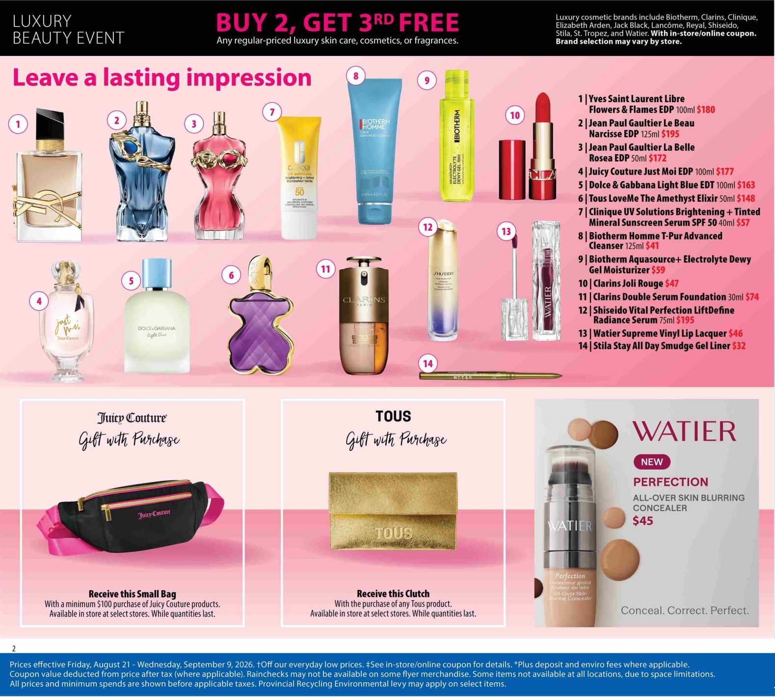 London Drugs Luxury Beauty Event Flyer August 21 to September 9