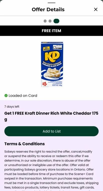 Sobeys: ON free KD rich white cheddar 175g - targeted? Sobeys: ON free KD rich white cheddar 175g - targeted?