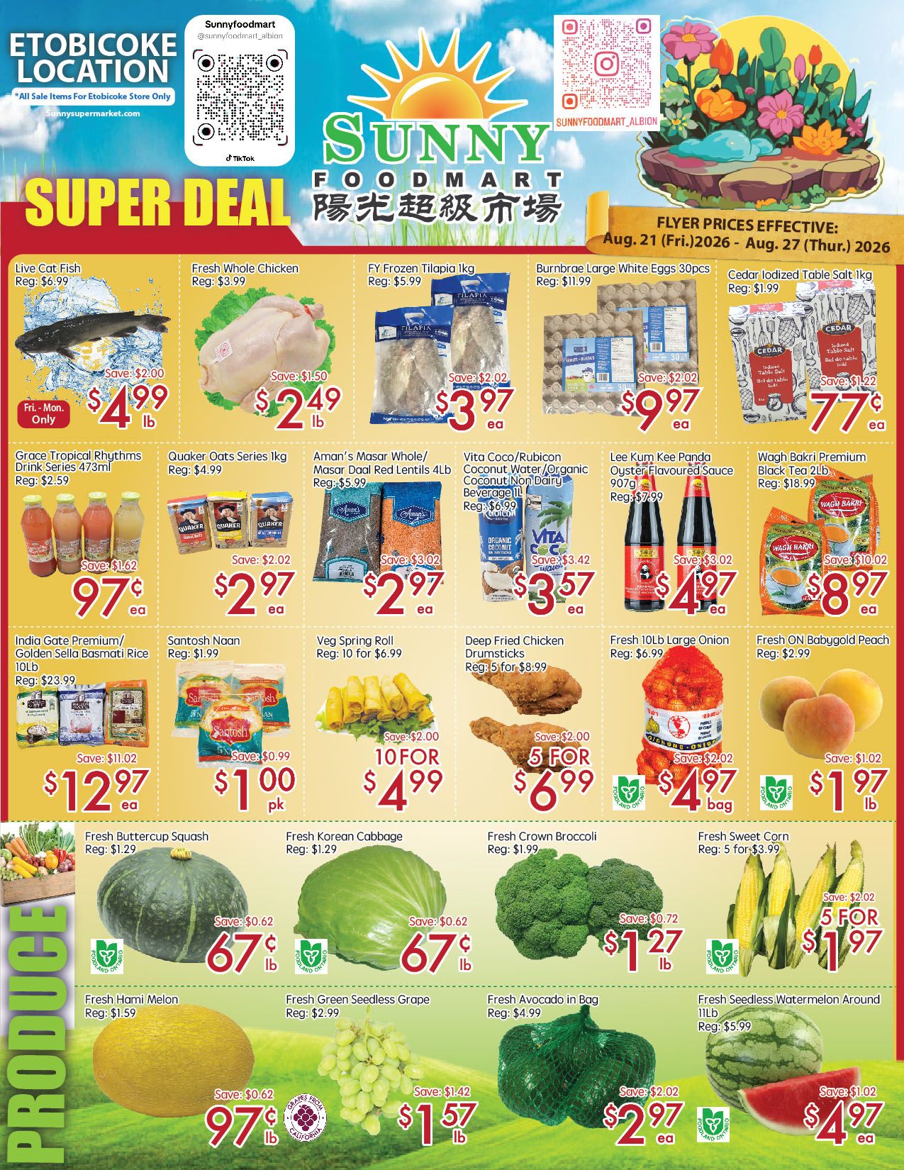 Sunny Foodmart (Etobicoke) Flyer August 21 to 27