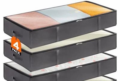 Amazon.ca: Lifewit 4 Pack 95L Under Bed Storage Bins with Reinforced Handle for Blanket,Clothing,Comforter, Sheets,Wrapping Paper,