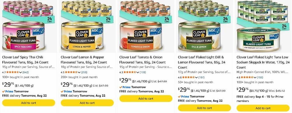Amazon.ca: Clover Leaf Tuna, 85g, 24 Count $28.27 S&S
