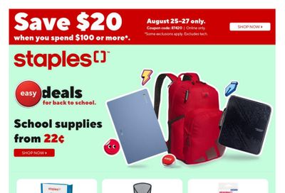 Staples Flyer August 21 to 27