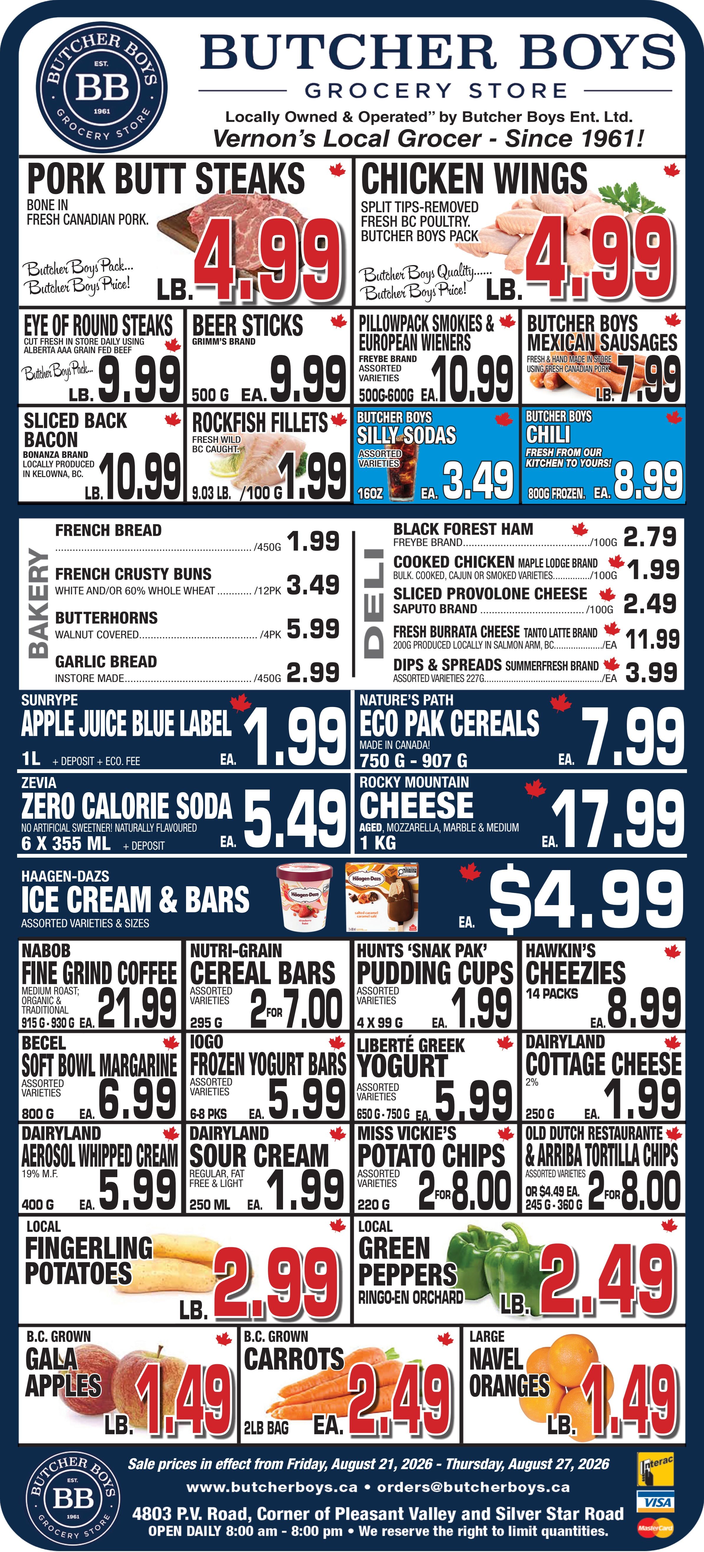 Butcher Boys Grocery Store Flyer August 21 to 27