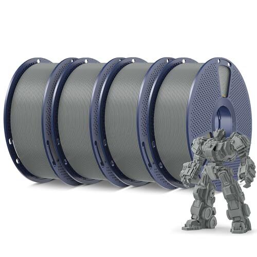 Amazon.ca: SUNLU PLA+ Filament, 1.75mm, Grey, 4KG (4 Spools) -- $50.39
