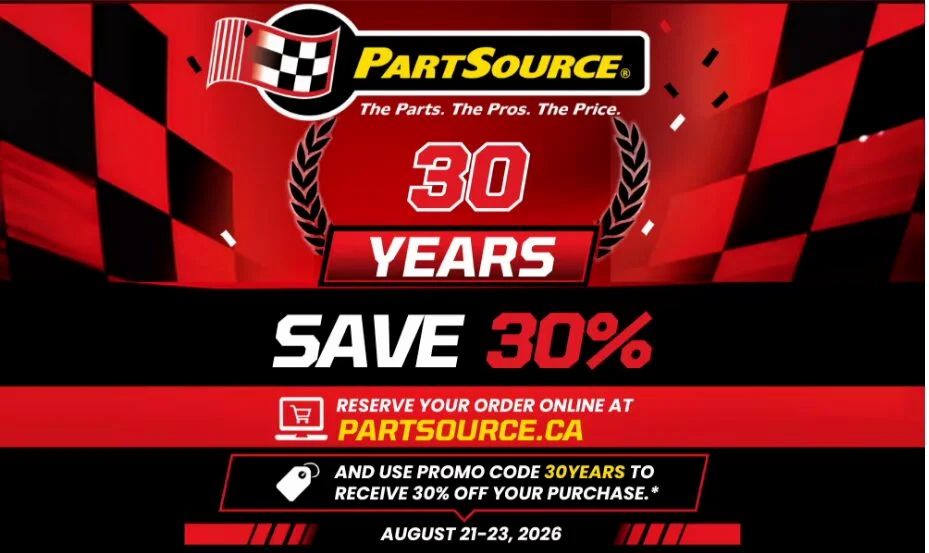 PartSource: Parts Source 30 year Anniversary - 30% off online orders using Promo Code 30YEARS - from Aug 21-23