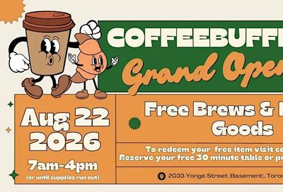 Coffee Buffet: Toronto - Free 30 Min. Unlimited Coffee & Pastries @ Coffee Buffet's Grand Opening, Aug. 22