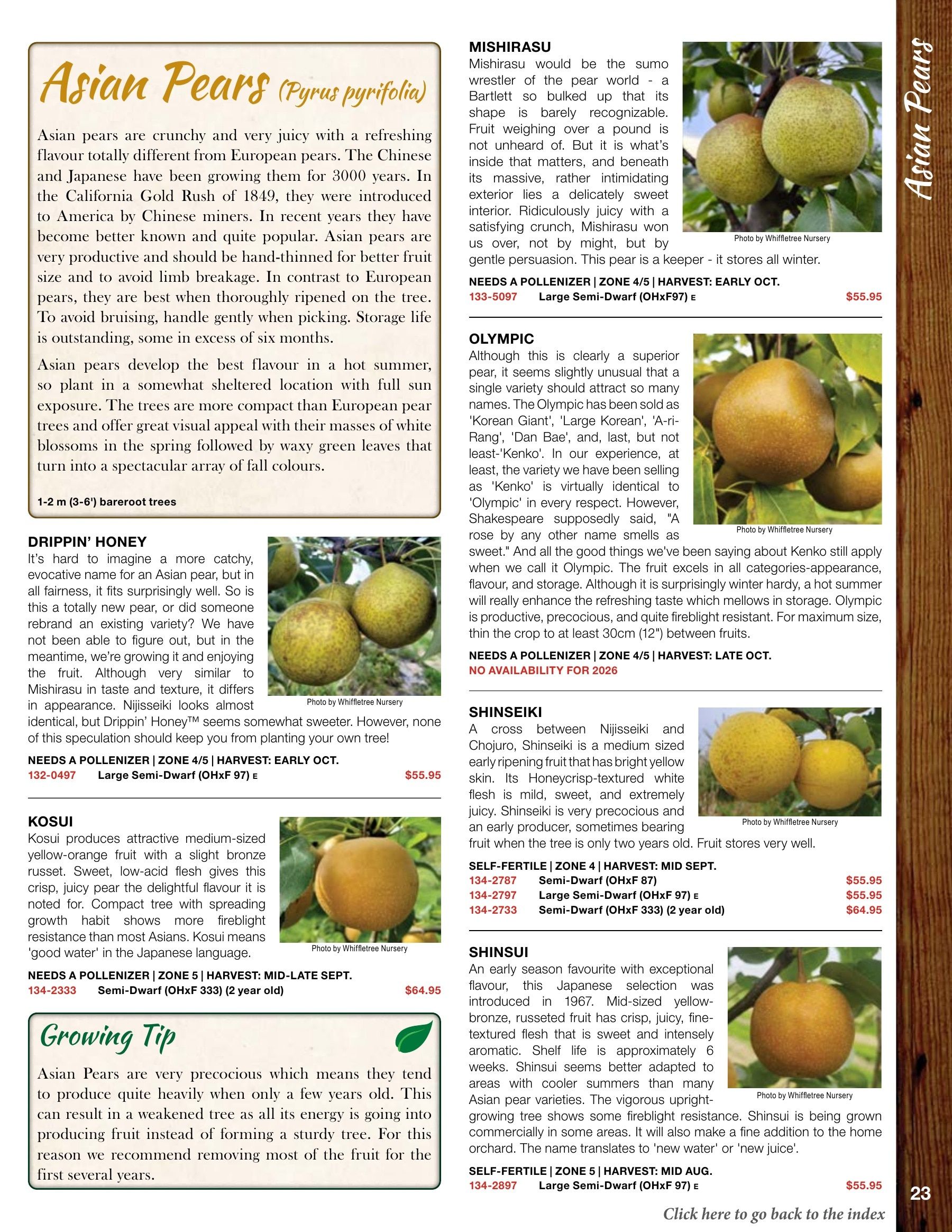 Whiffletree Farm & Nursery Annual Catalog Flyer January 1 - December 31, 2026