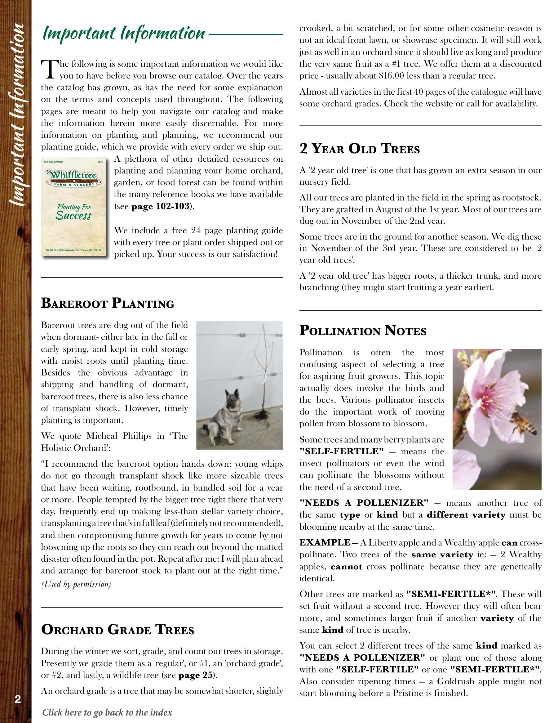 Whiffletree Farm & Nursery Annual Catalog Flyer January 1 - December 31, 2026